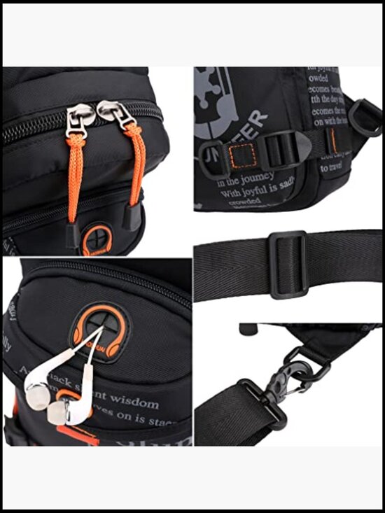 Nylon Crossbody Sling Backpack Water Resistant Travel Daypack Casual main image 6
